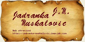 Jadranka Muskalović vizit kartica